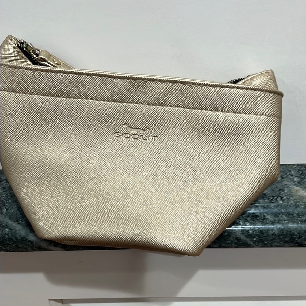 Scout Gold Cosmetic Bag with Metallic Sheen Crown Jewels
